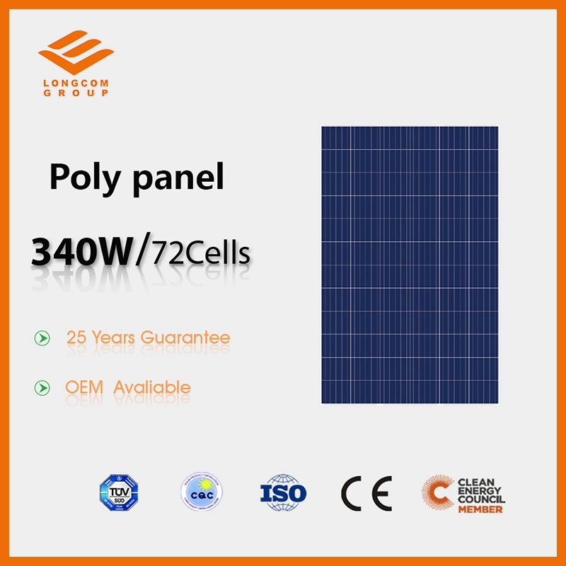 340W 72cells Polycrystalline Solar Cells Solar Panel