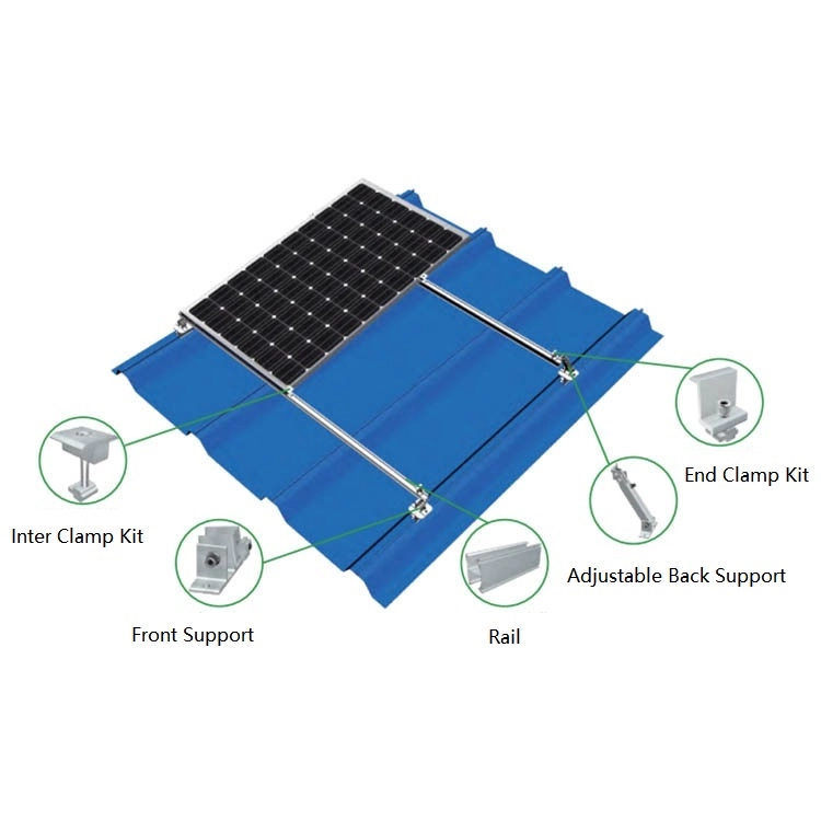 Ρυθμιζόμενα κιτ υποστήριξης Σύστημα τοποθέτησης ηλιακής φωτοβολταϊκής οροφής