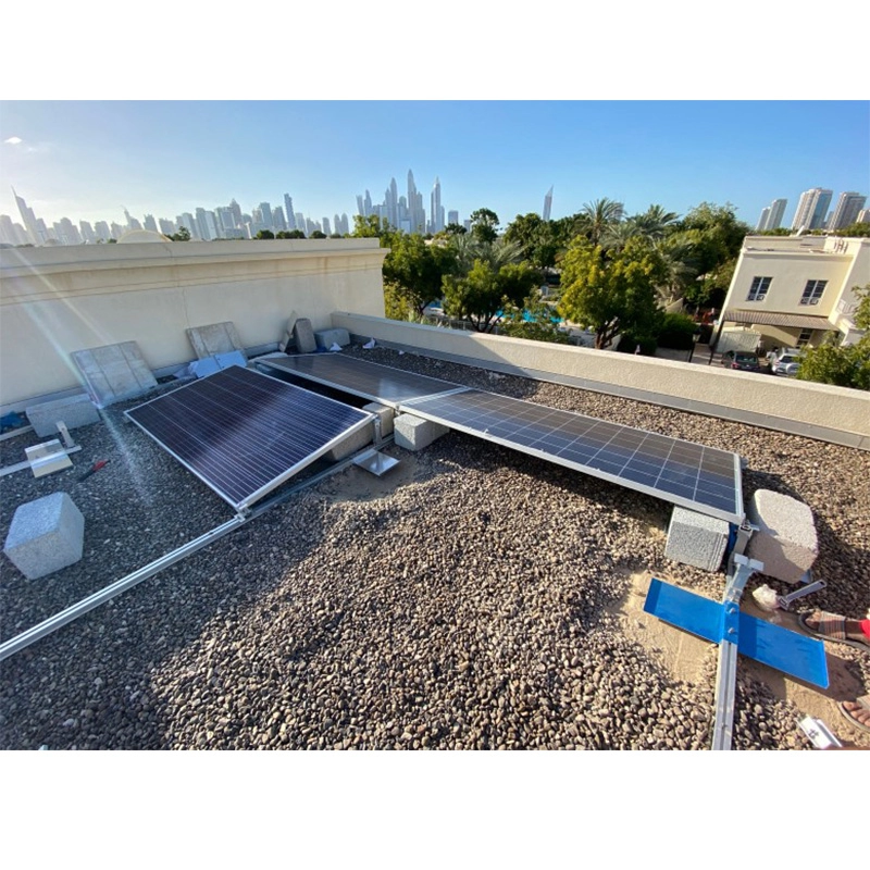 Σύστημα στηριγμάτων ηλιακών στηριγμάτων με έρμα επίπεδης οροφής