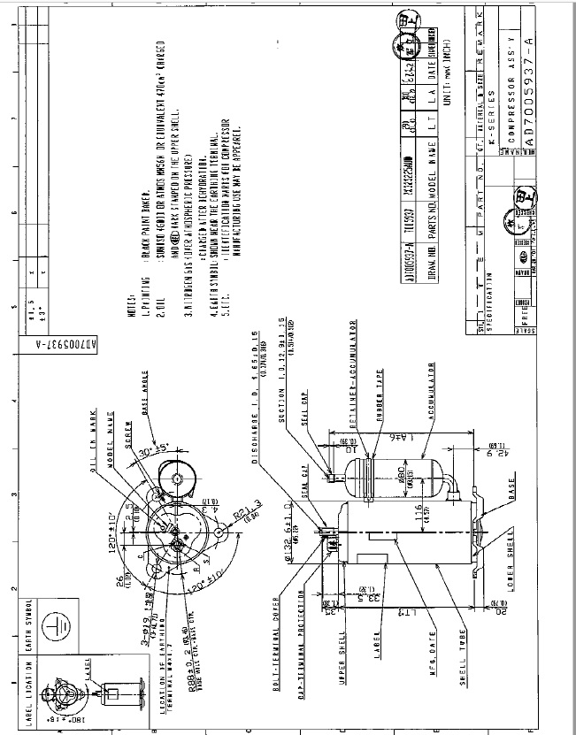 Panasonic rotary compressor accessories fitting