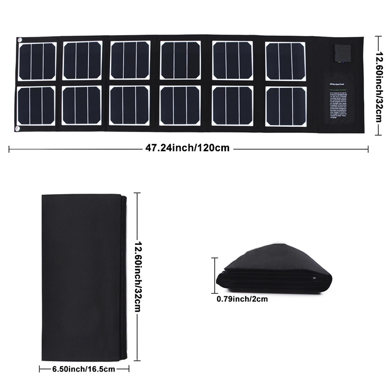 Φορητό ηλιακό πάνελ 40 W ηλιακού φορτιστή για φορητό υπολογιστή και κινητό τηλέφωνο
