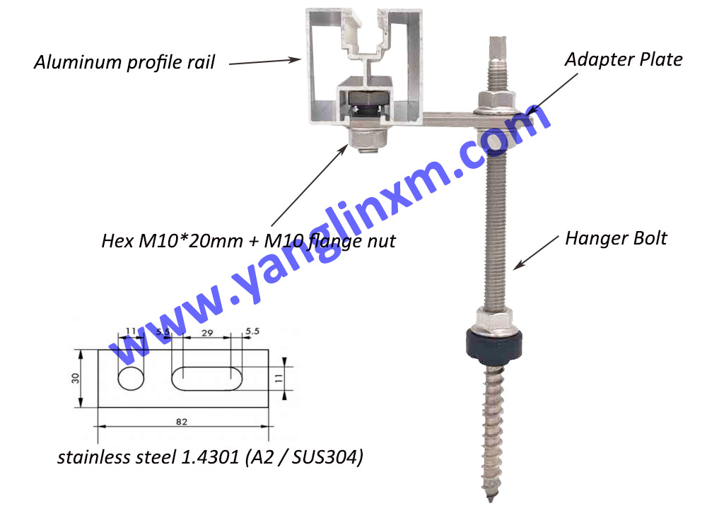 stainless steel solar adaptor plate