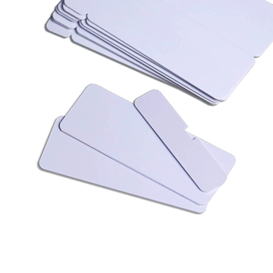 CR80 30 Mil 2-Up Key Tag PVC Λευκές κενές κάρτες