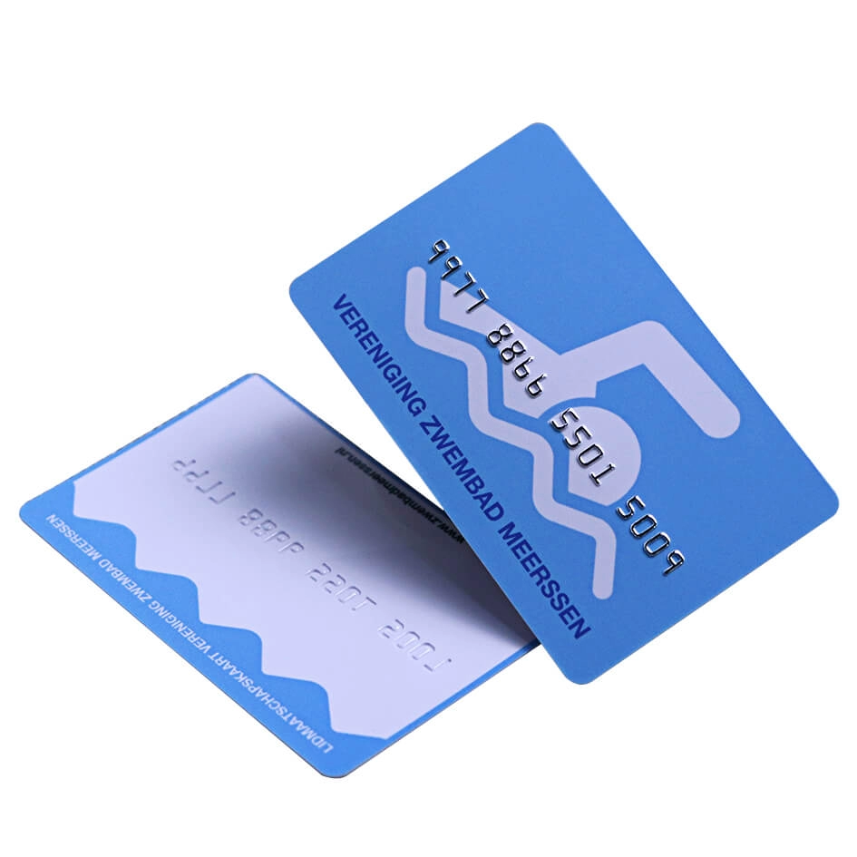 Κάρτες πίστης PVC 13,56 MHz RFID FM08 με ανάγλυφη αρίθμηση