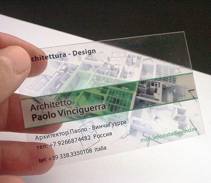 Πλήρης έγχρωμη εκτύπωση PVC Διαφανής επαγγελματική κάρτα