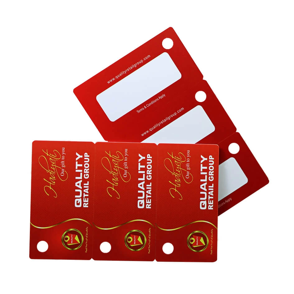 Εκτυπώσιμες CR80 30Mil 3Up Pre-Punched Key Tag κάρτες PVC για προώθηση