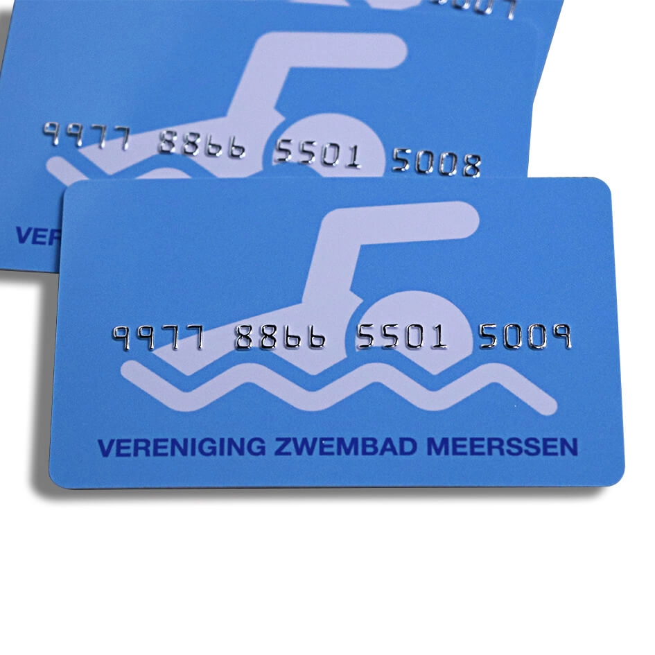 Κάρτες πίστης PVC 13,56 MHz RFID FM08 με ανάγλυφη αρίθμηση
