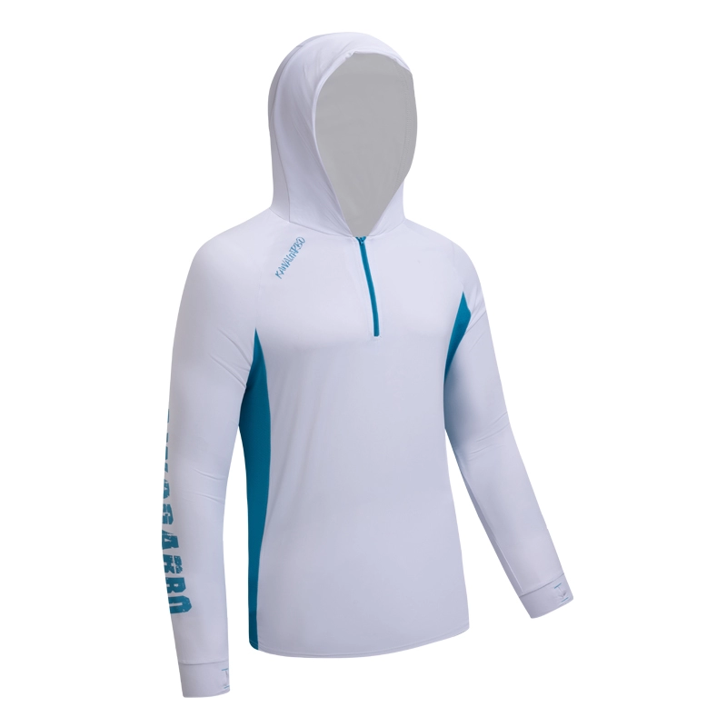 Ανδρικό μακρυμάνικο πουκάμισο ψαρέματος 1/4 με φερμουάρ UV αντηλιακή προστασία UPF 50+ πουλόβερ με κουκούλα για τρέξιμο Ποδηλασία Πεζοπορία Ιστιοπλοΐα