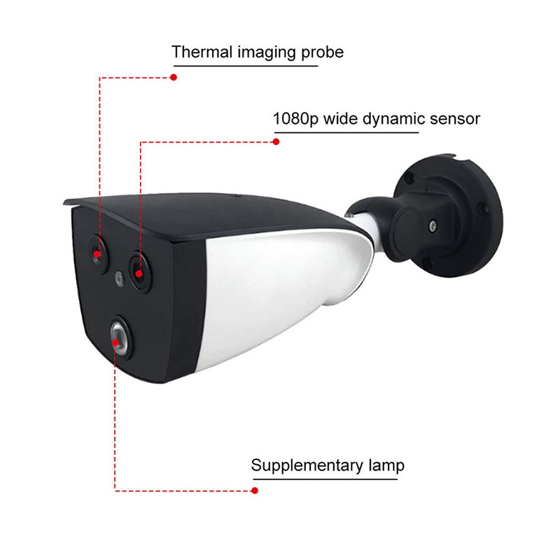 Λύση συστήματος μέτρησης πυρετού και μέτρησης πυρετού με οπτικό φάσμα διπλού φάσματος, διόφθαλμη κάμερα θερμικής απεικόνισης AI χωρίς επαφή