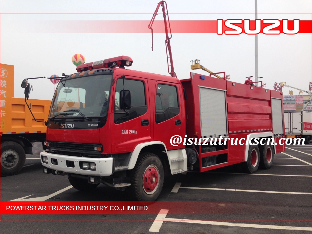 Πυροσβεστικό όχημα αφρού νερού έκτακτης ανάγκης Isuzu Nigeria Lagos 10000L με ξηρή σκόνη