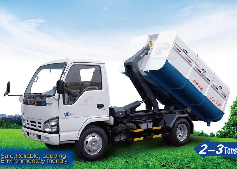 5cbm/m3 Isuzu απορριμματοφόρο / Hook-lift Truck / Waste Container Vehicle