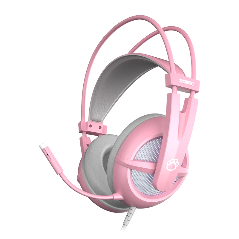 SOMIC G238 Ροζ ενσύρματα ακουστικά gaming ακουστικά γάτας για κορίτσια