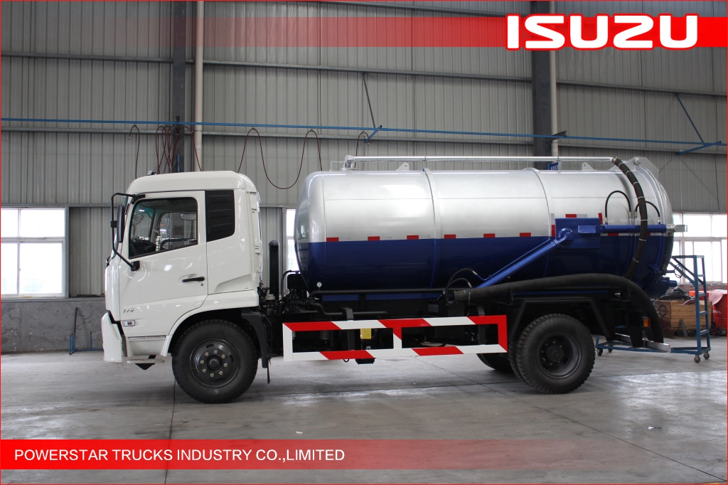 Προσαρμοσμένα φορτηγά Isuzu Brand Sludge Tanker 10.000 λίτρων Ecuador