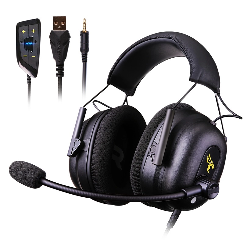 Somic G936N Πρόγραμμα οδήγησης 7.1 Surround Sound 3,5mm συμβατό με USB Ακουστικά παιχνιδιών για υπολογιστή Playstation 5/4