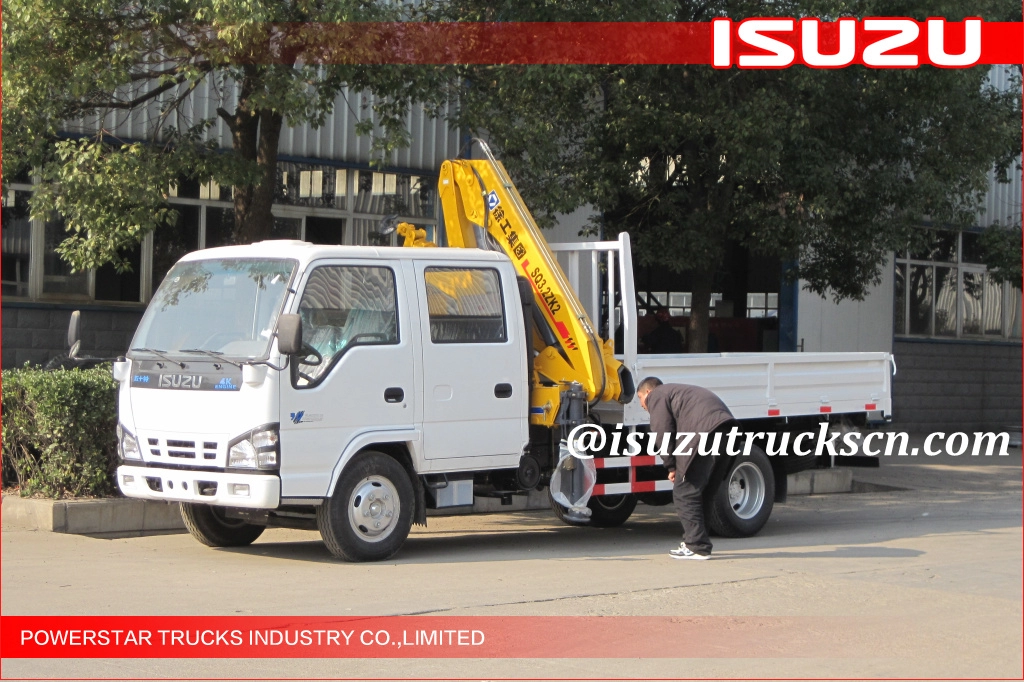 Ethiopia φορτηγό Isuzu 3,2 τόνων με τηλεσκοπικό γερανό φορτηγού τύπου Boom