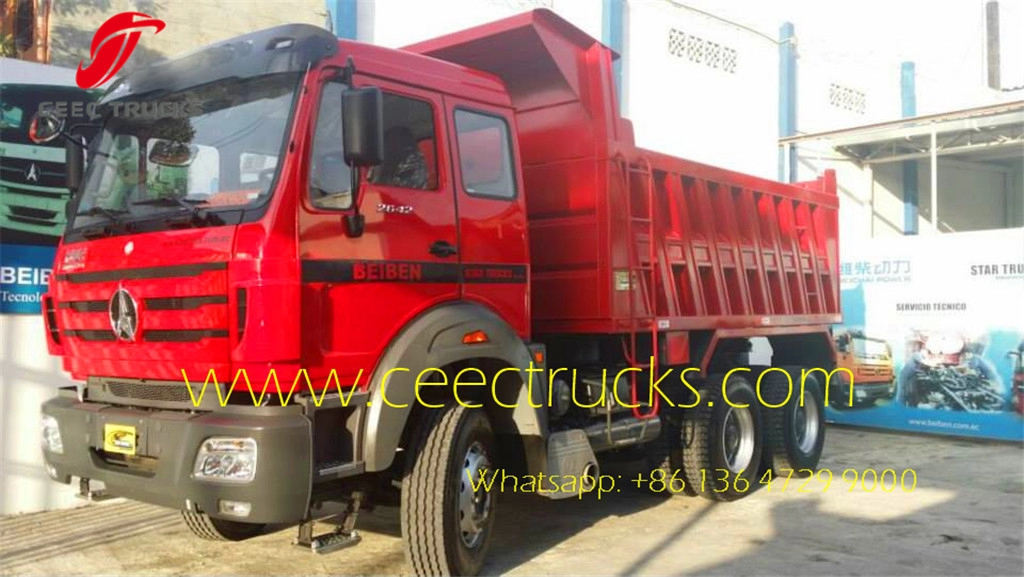 Beiben 340HP ανατρεπόμενα φορτηγά 2534 NG80 ανατρεπόμενα φορτηγά εξαγωγή Εκουαδόρ