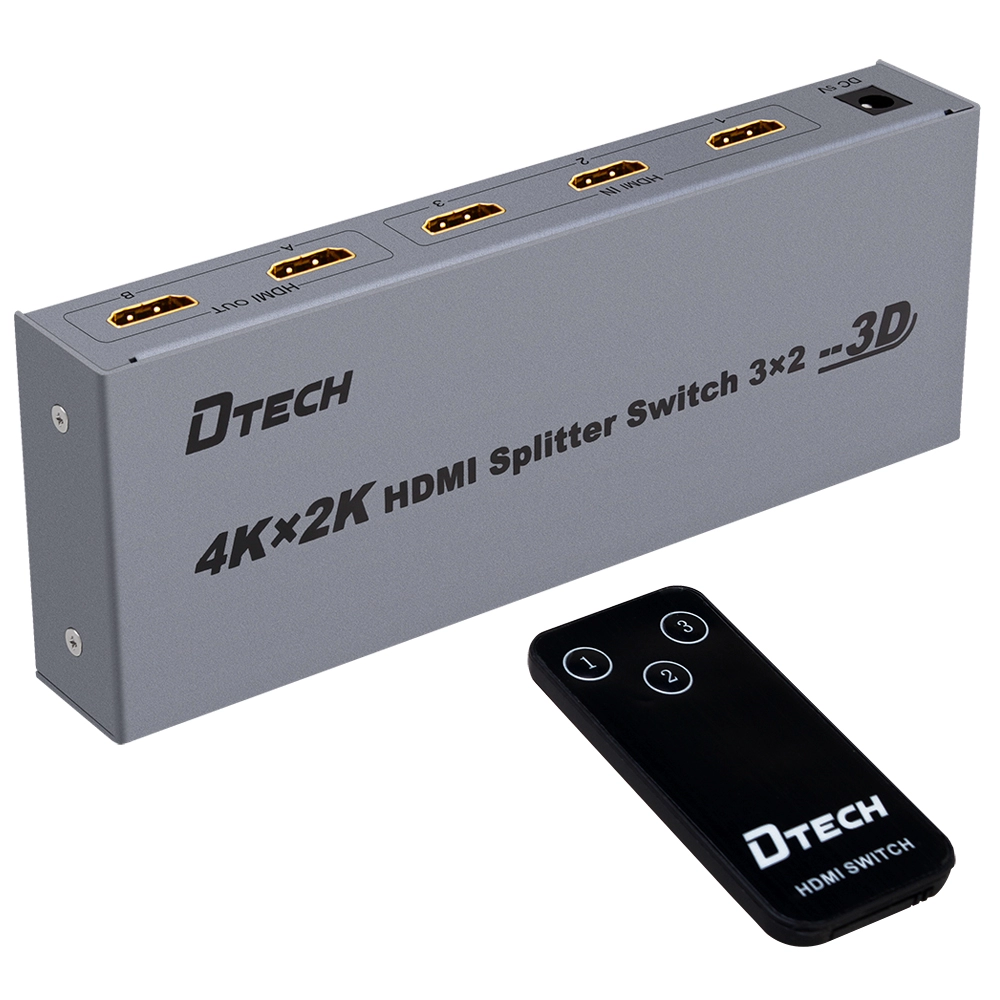 DTECH DT-7432 Διακόπτης διαχωρισμού 4K HDMI 3 σε 2