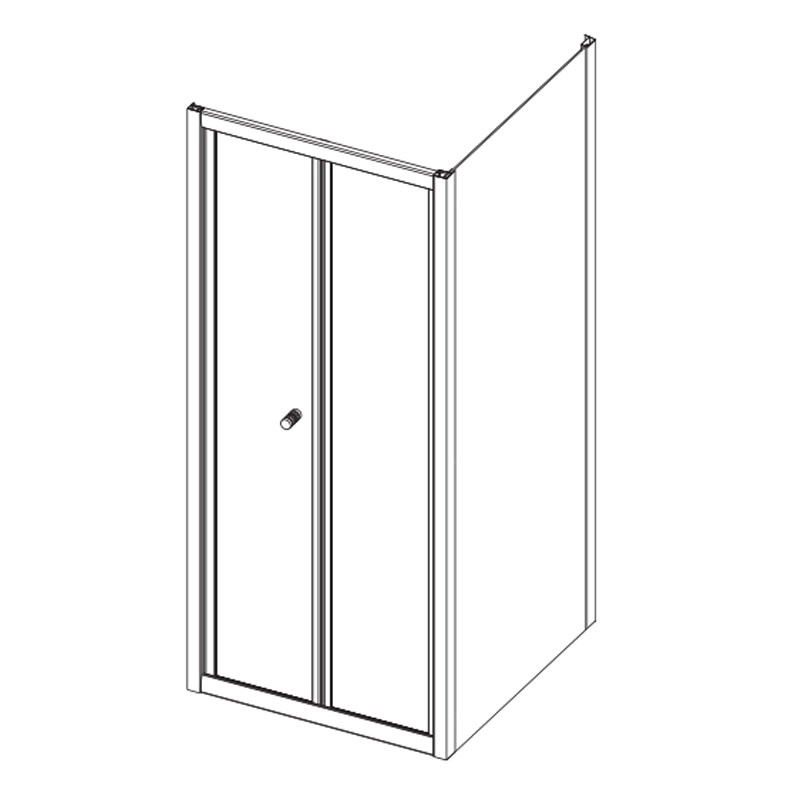 Διπλό γυάλινη πόρτα ντουζιέρας με πλαϊνή επένδυση