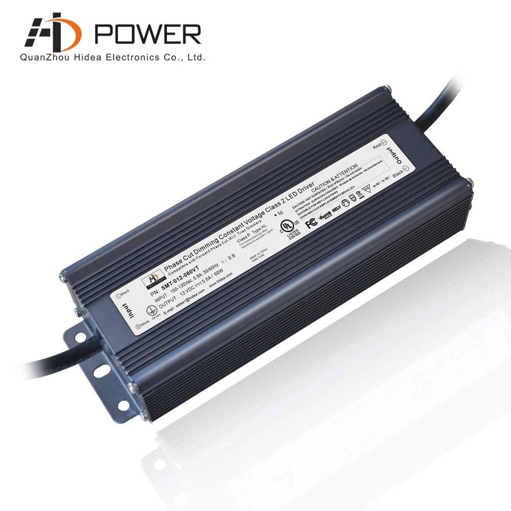 IP67 αδιάβροχο πάνελ LED Light Driver 12v 60w Triac Dimmable Constant Voltage Led