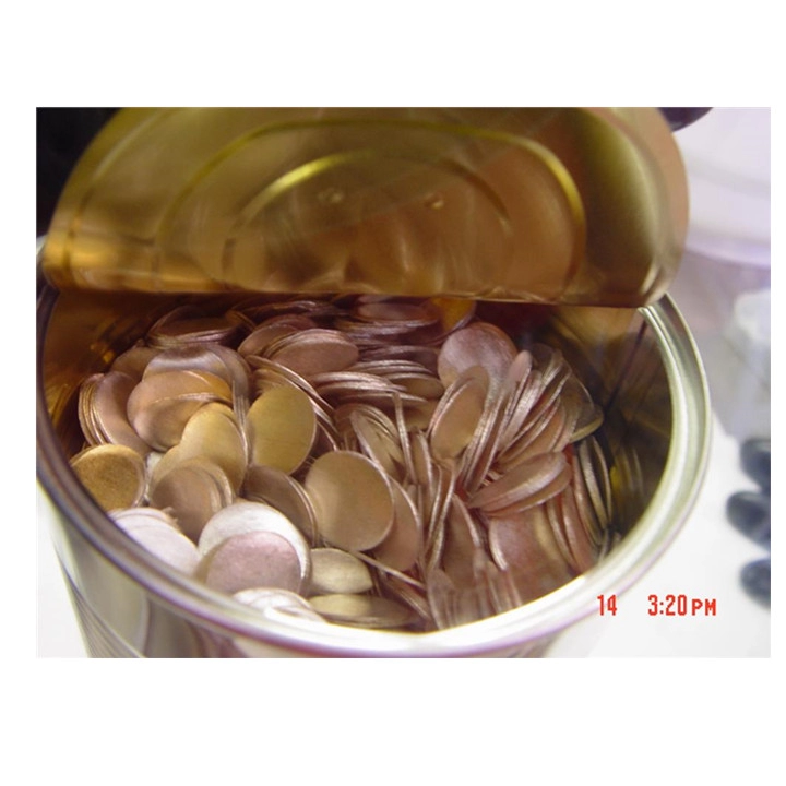 Τσιπ λιθίου βαθμού καθαρότητας μπαταρίας 99,9% Μεταλλικό τσιπ λιθίου/φύλλο για κυψέλη νομισμάτων