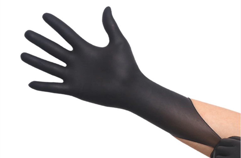 Μαύρα ιατρικά γάντια νιτριλίου μιας χρήσης
