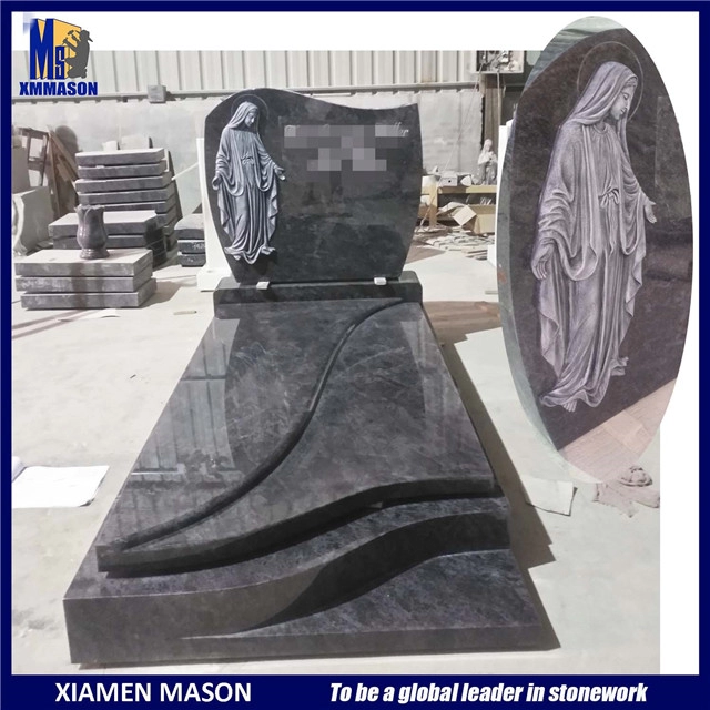 France Tombstone Mass Blue με σκάλισμα της Παναγίας