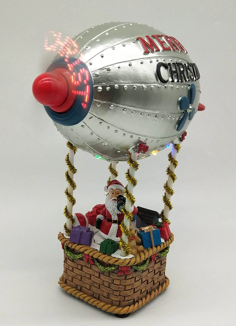 LED Χριστουγεννιάτικο αερόπλοιο του Άγιου Βασίλη με το βλέμμα γύρω από τον Άγιο Βασίλη