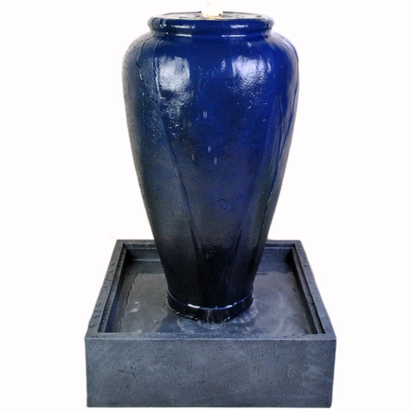 Gardenwize Blue Outdoor Ceramic Pot Σιντριβάνι νερού