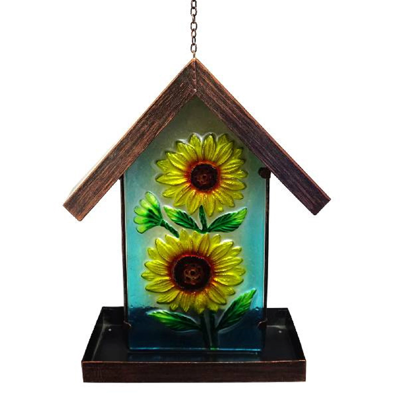 Όμορφη ηλιακή τροφοδοσία πουλιών με φως, Sunflower Home, Garden Hanging Bird Feeder