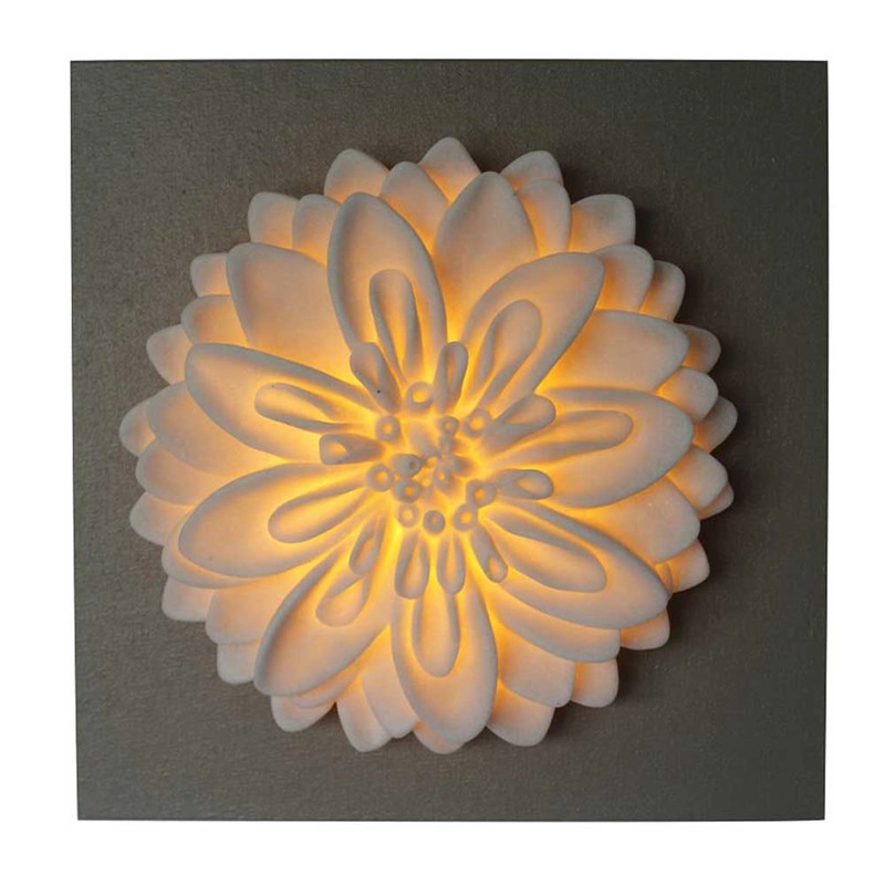 Πλακέτα τοίχου Ψαμμίτη Flower MDF με φως Led
