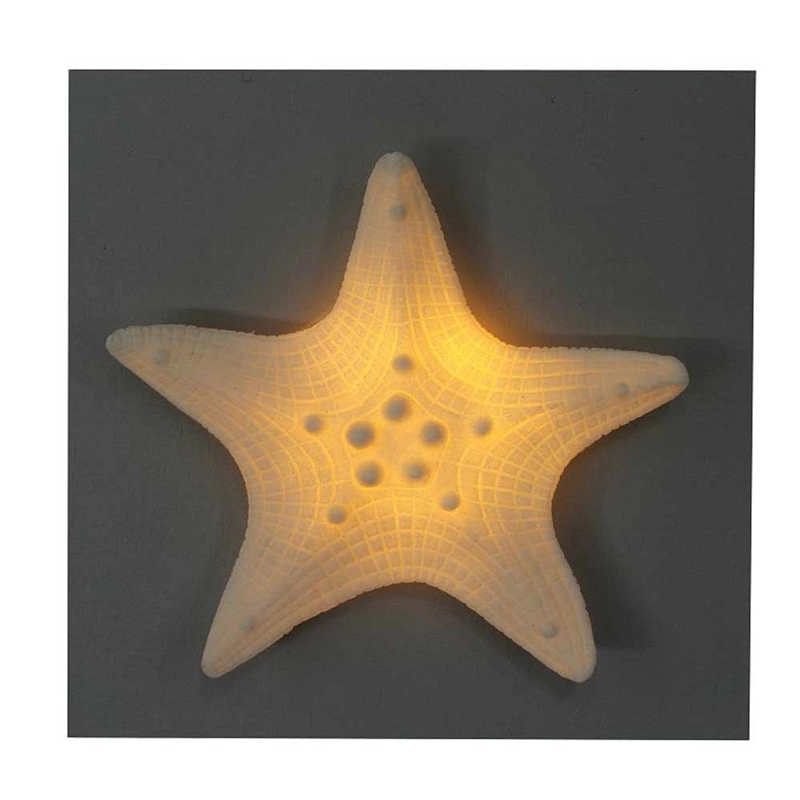 Sea Star Design Διακοσμητικό από MDF Ξύλο για Χειροτεχνία με Φώτα LED για Διακόσμηση