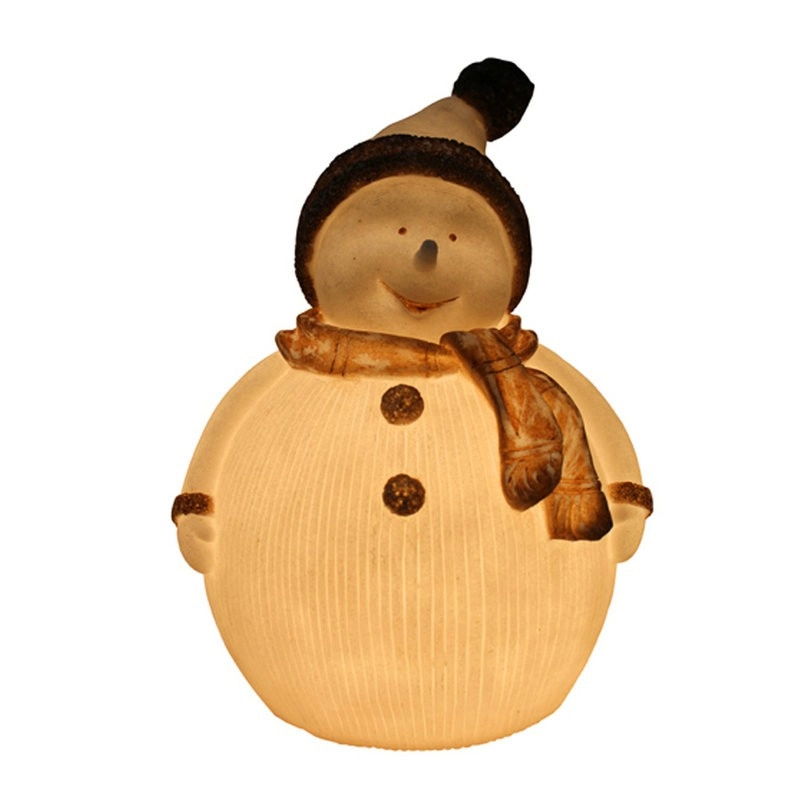 Best Seller Λευκό Χριστουγεννιάτικο Φωτιστικό Χιονάνθρωπος με Ριμπ Για Εσωτερική Χρήση
