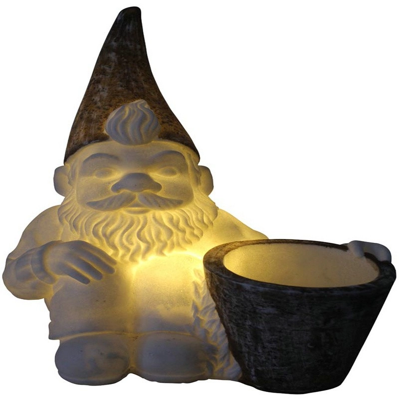 Τέλειας ποιότητας LED Φωτιστικό Gnome με γλάστρα για διακόσμηση κήπου και διακόσμηση σπιτιού