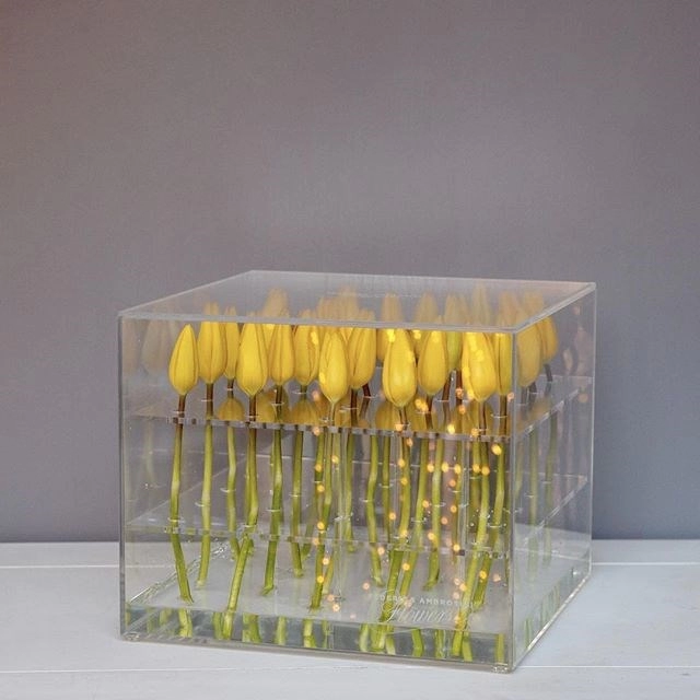 Χονδρικό αδιάβροχο ακρυλικό κουτί αποθήκευσης λουλουδιών Κουτί συσκευασίας τριαντάφυλλου