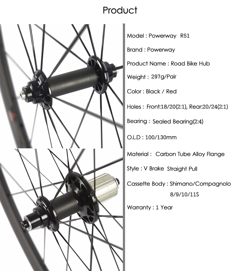 Powerway R51 Hubs Road Bike Hub