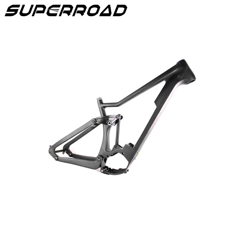 Γνήσιο Superroad 29er Carbon Frame Full Suspension Bike Frame 650B T800 Electric Bicycle Frame