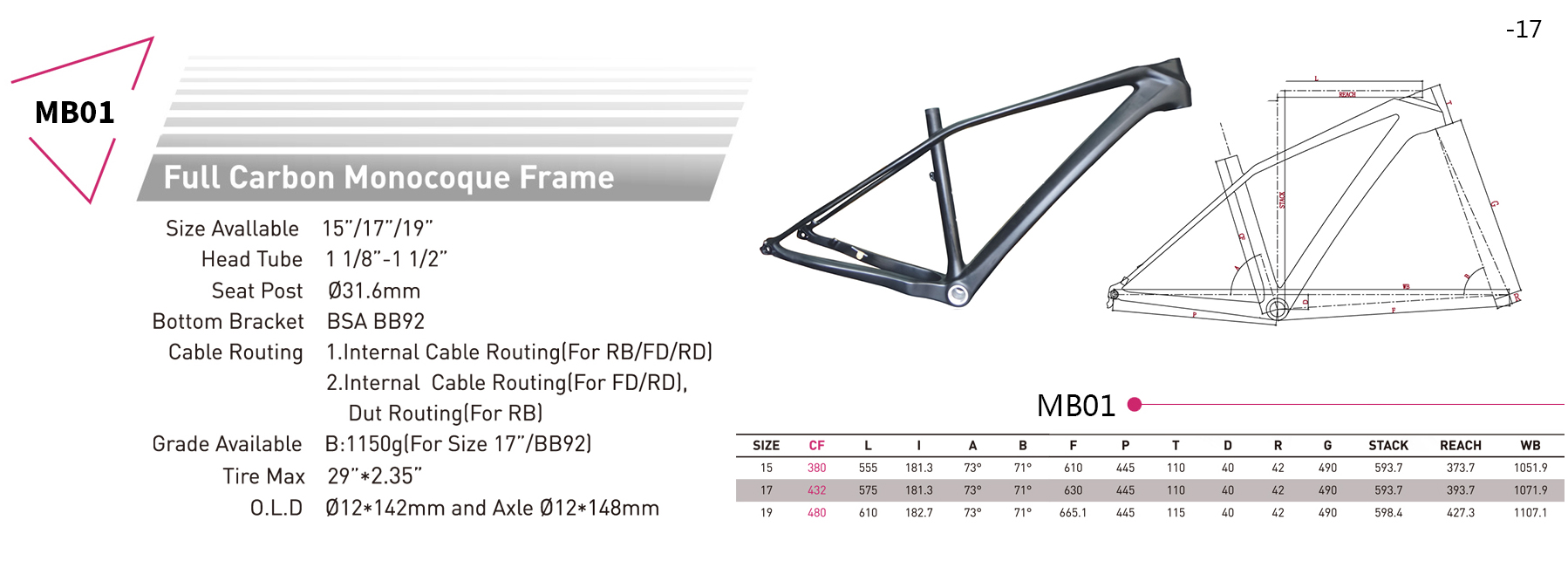 πλαίσιο carbon 29er