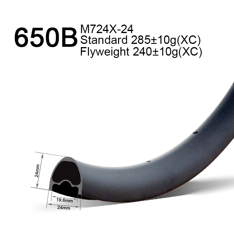650B 24 mm Πλάτος 24 mm Βάθος ελαφριές ζάντες XC Carbon