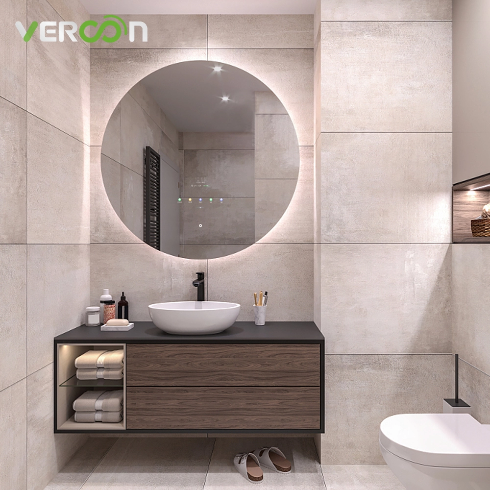 Vercon Custom Bathroom Illuminated LED Smart Mirror Στρογγυλός με διακόπτη αφής