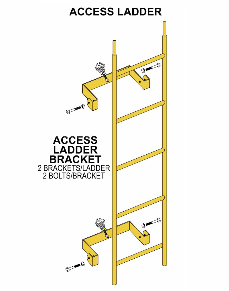 Ατσάλινη σκάλα πρόσβασης και βραχίονας σκάλας