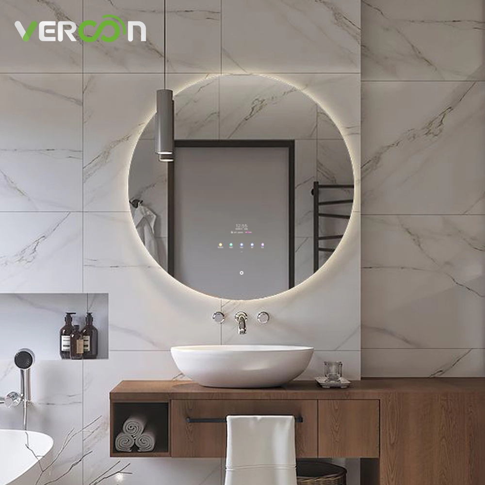 Vercon Custom Bathroom Illuminated LED Smart Mirror Στρογγυλός με διακόπτη αφής