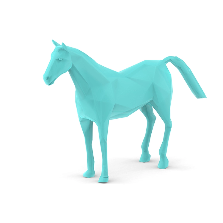 Άγαλμα αλόγου από υαλοβάμβακα αφηρημένης γεωμετρίας πώλησης