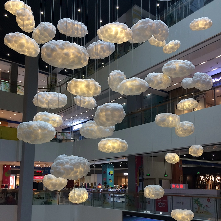 Κρεμαστό μαλακό σύννεφο διακόσμηση για εμπορικό κέντρο