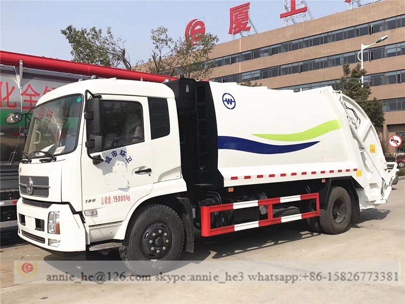 DongFeng Αυτο-απόρριψη φορτηγό συμπιεστή απορριμμάτων 14m³