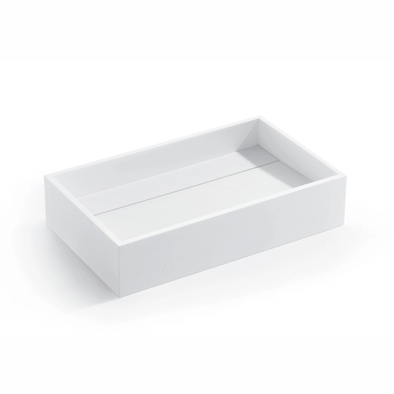 Μπάνιο μοντέρνας σχεδίασης Ματ λευκός νιπτήρας συμπαγούς επιφάνειας