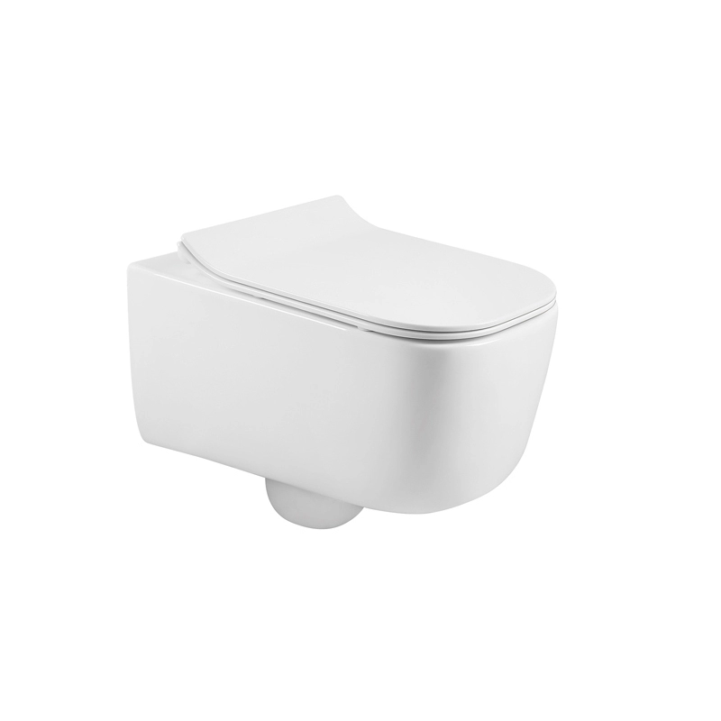 Μοντέρνα σχεδίαση D σχήμα λευκή τουαλέτα τοίχου