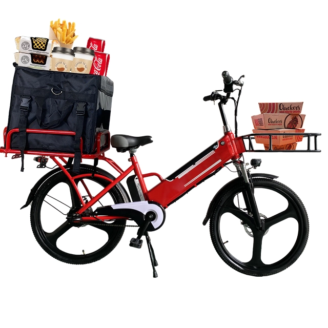 Ηλεκτρικό ποδήλατο 48V 240W κόκκινο για παράδοση τροφίμων