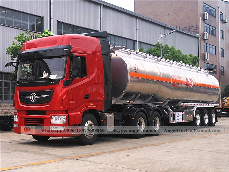 Ημι-ρυμουλκούμενο φορτηγό δεξαμενής πετρελαίου 3 αξόνων από αλουμίνιο