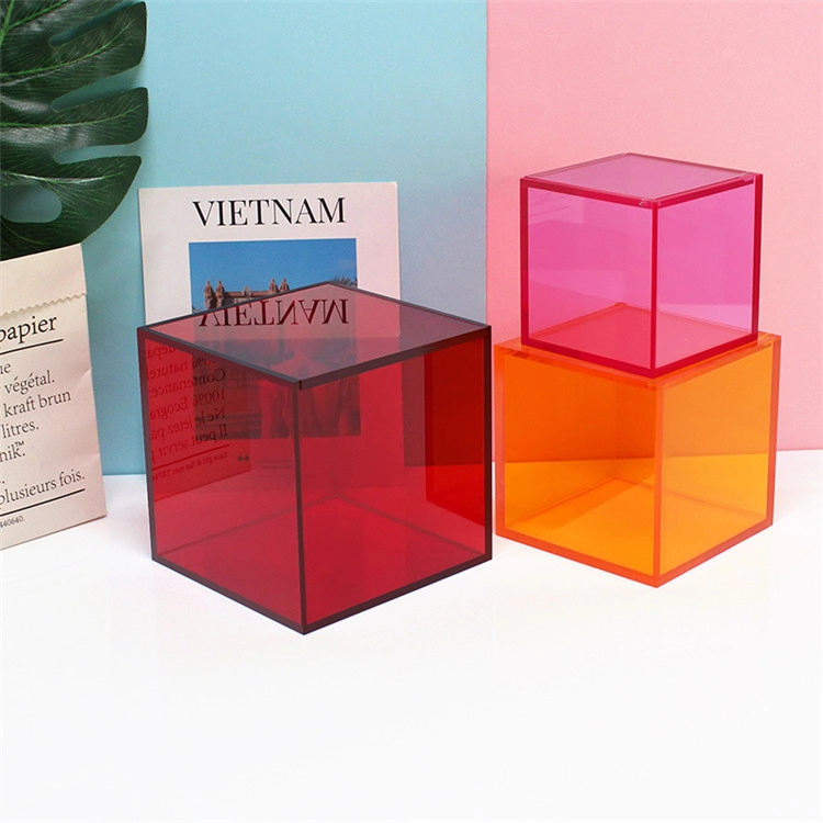 Προσαρμοσμένο πολύχρωμο ορθογώνιο ακρυλικό κουτί