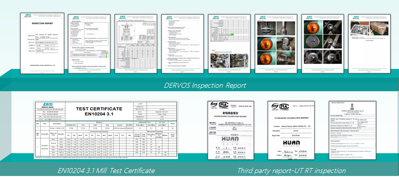 Εκθέσεις επιθεώρησης Dervos για Βιομηχανικές Βαλβίδες